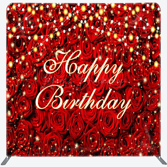 Lofaris Lighted Sparkle Romantic Red Rose Pillow Case Backdrop