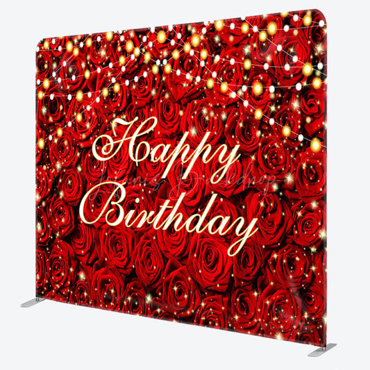 Lofaris Lighted Sparkle Romantic Red Rose Pillow Case Backdrop
