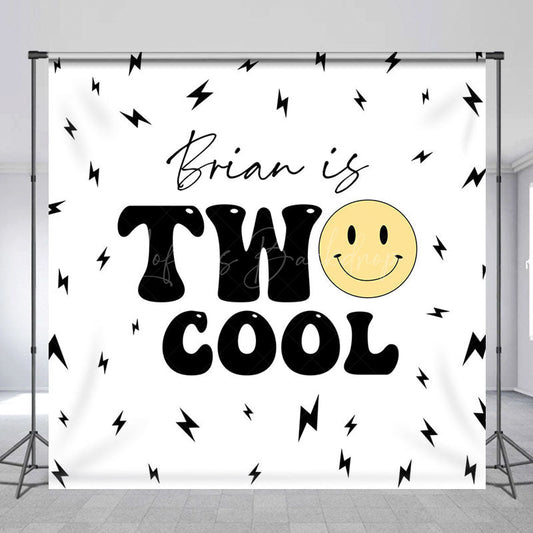 Lofaris Lightning Print Two Cool Custom Name Birthday Backdrop