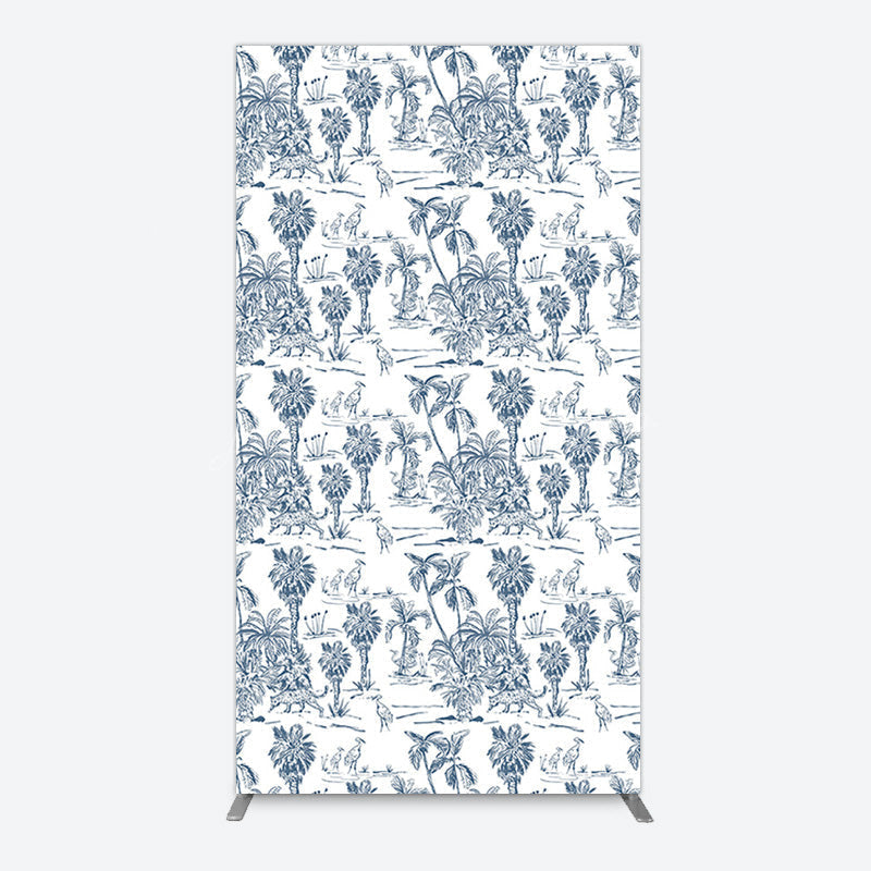 Lofaris Line Trees Wetland Animals Birthday Rectangle Backdrop