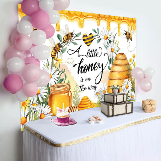 Lofaris Little Honey Bee Is On The Way Baby Shower Backdrop