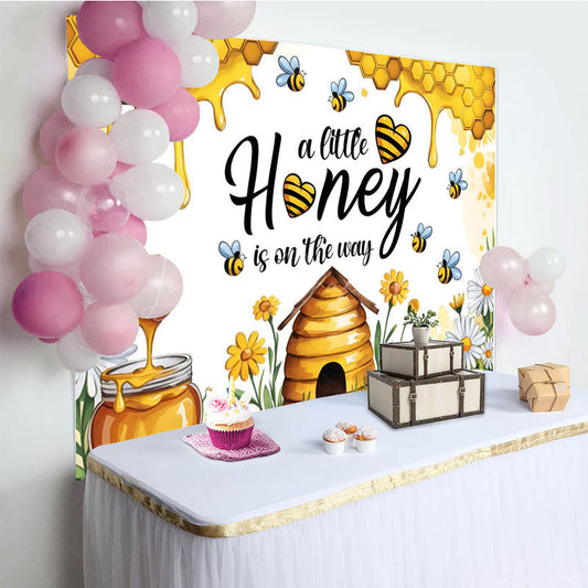 Lofaris Little Honey Is On The Way Cute Baby Shower Backdrop