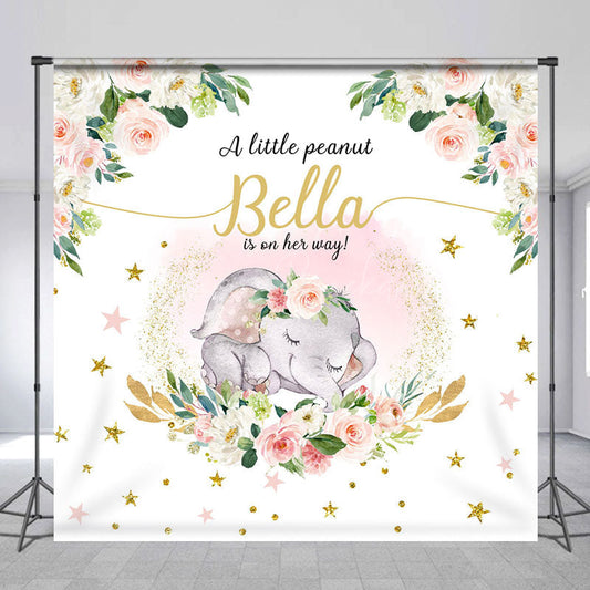 Lofaris Little Peanut Is On Her Way Custom Baby Shower Backdrop