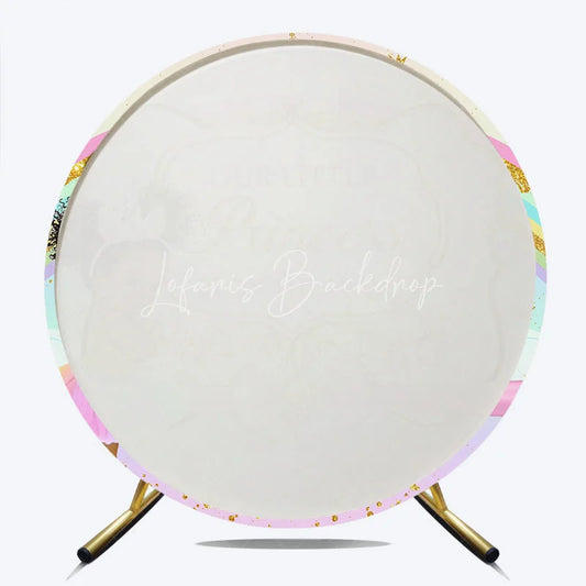 Lofaris Little Princess Baby Shower Round Backdrop African American Girl Unicorn