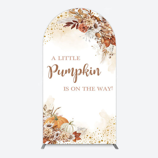 (Ship In 24HR) Lofaris Little Pumpkin Boho Floral Baby Shower Arch Backdrop