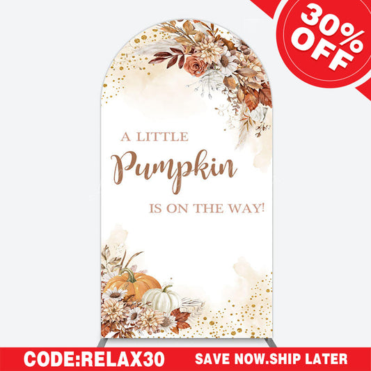 Lofaris (Ship In 24HR) Little Pumpkin Boho Floral Baby Shower Arch Backdrop