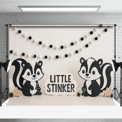 Lofaris Little Stinker Cartoon Skunk Photo Backdrop Woodland Animal Birthday Photography Background