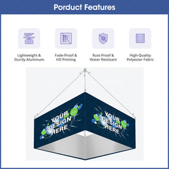 Lofaris Sky Tube Square Hanging Banners for Trade Show
