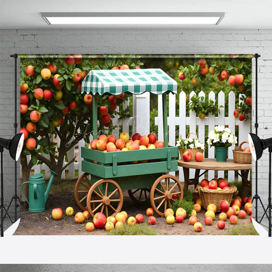 Lofaris Lovely Apple Orchard Car Fence Photography Backdrop