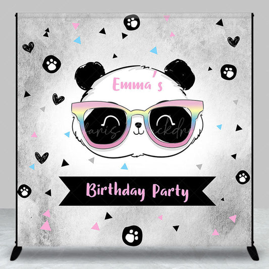 Lofaris Lovely Cartoon Panda Sweet Birthday Custom Backdrop