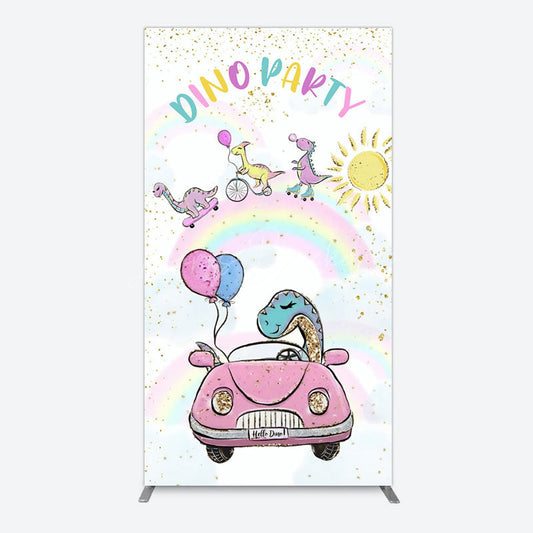 Lofaris Lovely Cartoon Sunny Rainbow Birthday Rectangle Backdrop