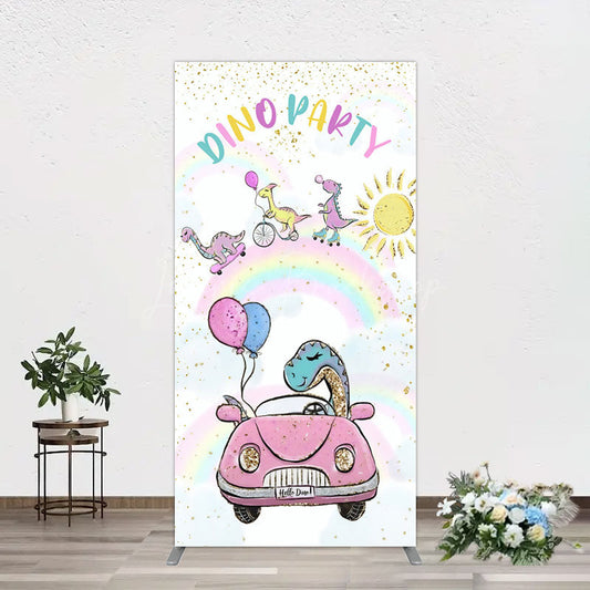 Lofaris Lovely Cartoon Sunny Rainbow Birthday Rectangle Backdrop