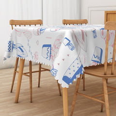 Lofaris Lovely Holiday Tablecloth with Carnival Pattern for Circus Themed Birthday Party and Festive Events