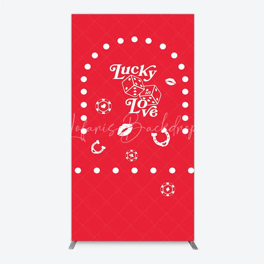 Lofaris Lucky In Love Las Vegas Wedding Rectangle Backdrop Red Casino Theme Bridal Shower Party Cover