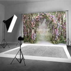 Lofaris Lush Floral Arch Backdrop Spring Garden Wedding Decor Pink Purple Rose Wisteria Photo Booth Prop