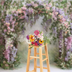 Lofaris Lush Floral Arch Backdrop Spring Garden Wedding Decor Pink Purple Rose Wisteria Photo Booth Prop
