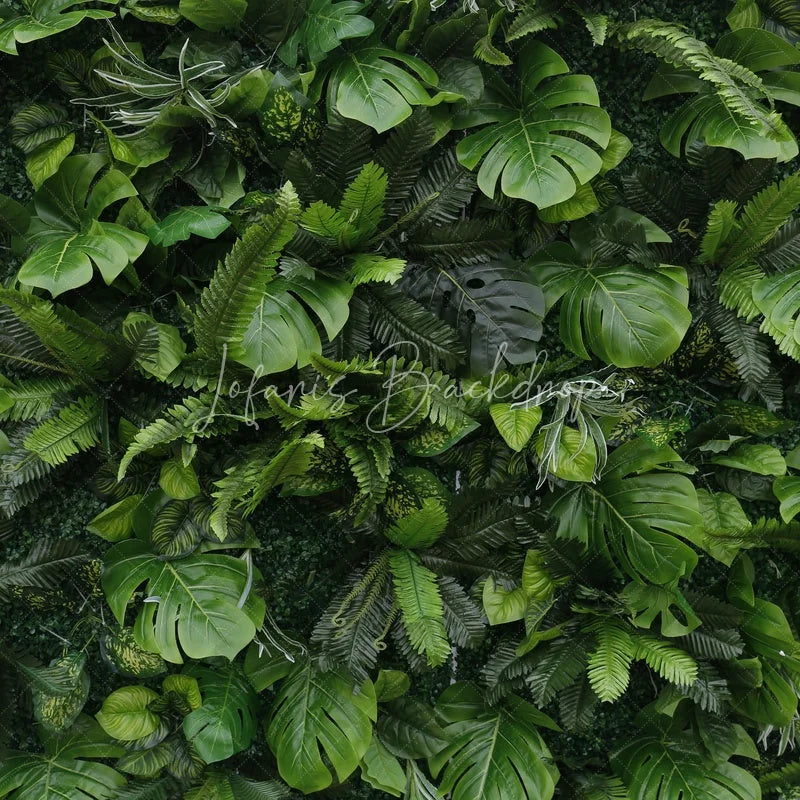 Lofaris Lush Green Artificial Flower Wall with Mixed Tropical Foliage Perfect for Wedding Party and Event Decor