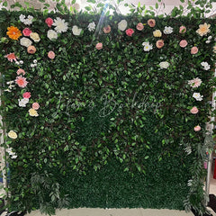 Lofaris Lush Green Artificial Flower Wall with Mixed White Pink Peach Blooms Elegant Wedding Party Event Decor