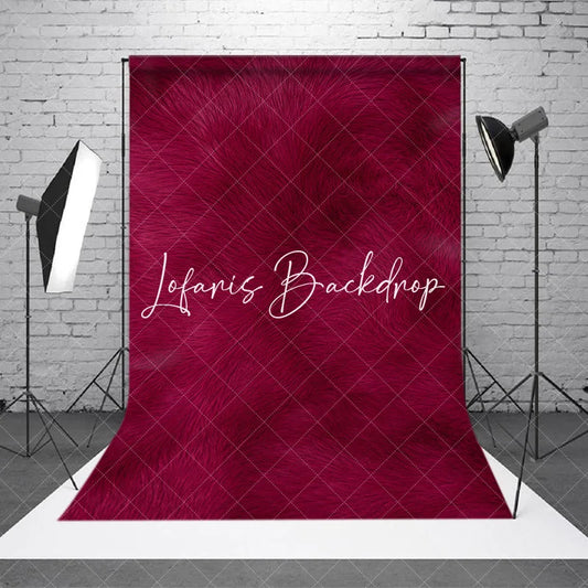 Lofaris Luxurious Deep Magenta Plush Fur Textured Photography Backdrop Soft Elegant Background for Creative Portraits.
