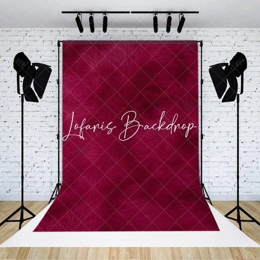 Lofaris Luxurious Deep Magenta Plush Fur Textured Photography Backdrop Soft Elegant Background for Creative Portraits.