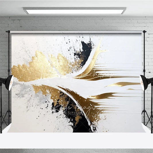 Lofaris Luxurious Gold Black and White Abstract Photography Backdrop Modern Artistic Studio Photo Background