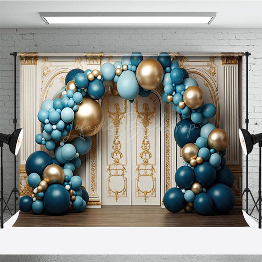Lofaris Luxury Beige Gold Wall Arch Balloons Photo Backdrop