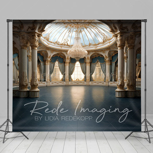 Lofaris Luxury Blue Ballroom Architecture Photo Backdrop