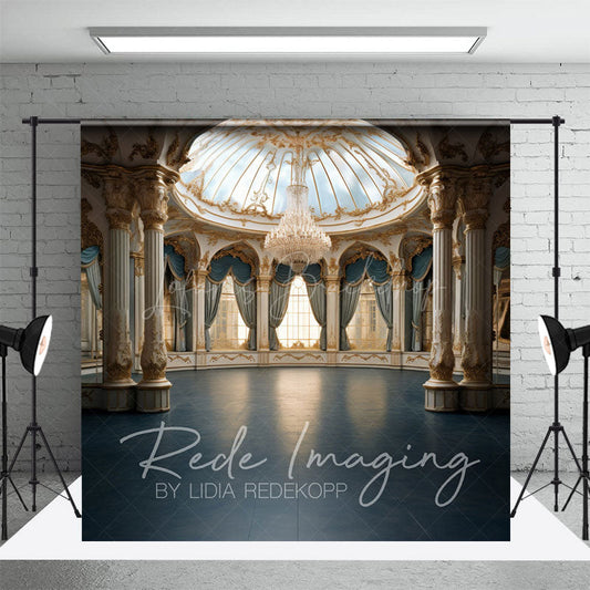Lofaris Luxury Blue Ballroom Architecture Photo Backdrop