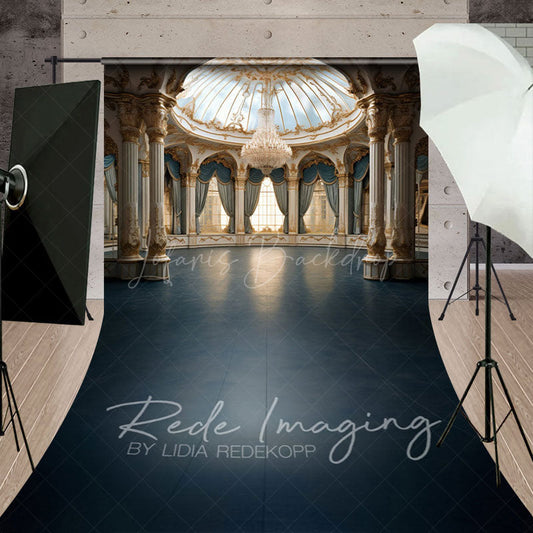 Lofaris Luxury Blue Ballroom Architecture Sweep Backdrop