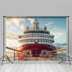 Lofaris Luxury Cruise Ship Deck Scenery Backdrop Ocean Vacation Photography Studio Background for Summer Party