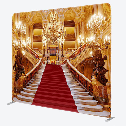 Lofaris Luxury Gold Palace Stairs Square Double-Sided Backdrop