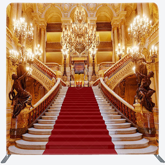 Lofaris Luxury Gold Palace Stairs Square Double-Sided Backdrop