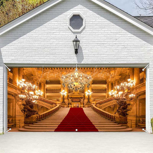 Lofaris Luxury Palace Stairs Architecture Garage Door Banner