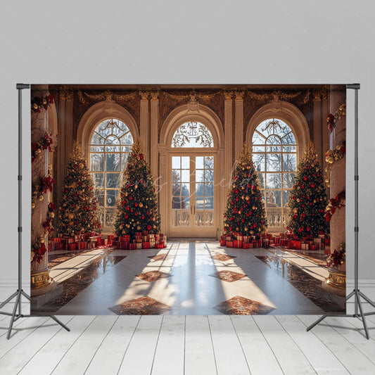Lofaris Luxury Palace Window Christmas Vibe Photo Backdrop
