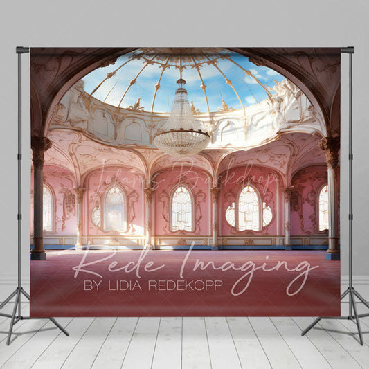 Lofaris Luxury Pink Ballroom Architecture Photo Backdrop