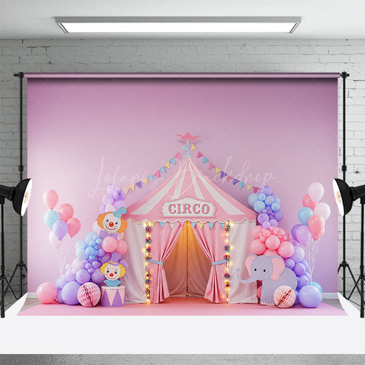 Lofaris Macaron Color Scheme Cute Circus Cake Smash Backdrop
