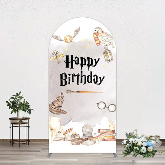 Lofaris Magic Wizard World Happy Birthday Arch Backdrop