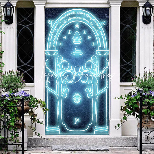 Lofaris Magical Blue Lighted Moria Gate Party Door Cover