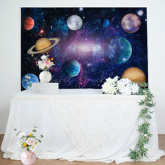 Lofaris Magical Dark Starry Galaxy Happy Birthday Backdrop