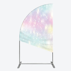 Lofaris Magical Pastel Rainbow Glitter Half Moon Arch Backdrop Dreamy Sparkle Party Decoration for Celebrations