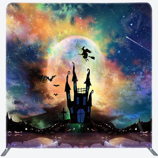 Lofaris Magical Sky Halloween Castle Square Tension Backdrop