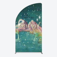 Lofaris Magical Starry Night Half Moon Arch Backdrop with Rainbow and Mermaid Tails Dreamy Fantasy Adventure