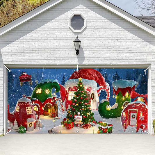 Lofaris Magical Tree Christmas Vibe House Garage Door Banner
