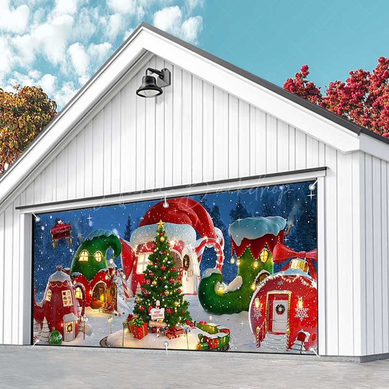 Lofaris Magical Tree Christmas Vibe House Garage Door Banner