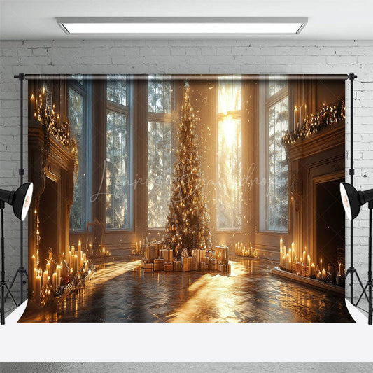 Lofaris Magnificent Palace Christmas Tree Photo Backdrop