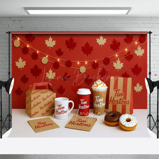 Lofaris Maple Leaves Tims Photography Cake Smash Backdrop