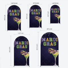 Lofaris Mardi Gras Arch Backdrop Purple Masquerade Mask Cocktail Background Carnival Party Cover Photography Prop