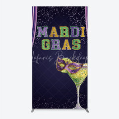 Lofaris Mardi Gras Rectangle Backdrop Purple Masquerade Mask Cocktail Background Carnival Party Cover Photography Prop