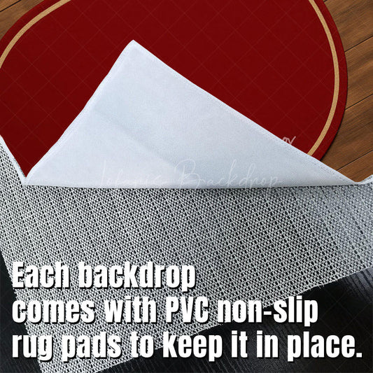 Lofaris Marroon Oval Carpet Fabric Floor Backdrop For Photo