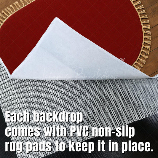 Lofaris Marroon Oval Rug Fabric Floor Backdrop For Photo